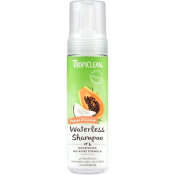 Sampon uscat pentru animale Tropiclean Grooming, papaya si cocos, 236 ml Sampon uscat pentru animale Tropiclean Grooming, papaya si cocos, 236 ml