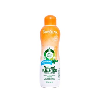 Sampon natural adjuvant in combaterea capuselor si puricilor pentru caini cu efect calmant Tropiclean Flea & Tick, 355 ml Sampon natural adjuvant in combaterea capuselor si puricilor pentru caini cu efect calmant Tropiclean Flea & Tick, 355 ml