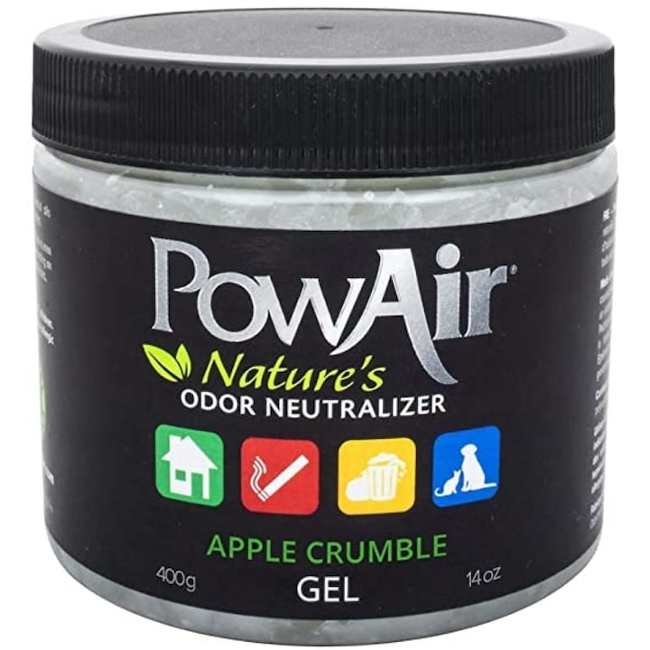Solutie pentru neutralizarea mirosurilor de animale Powair Gel, apple crumble, 400 g
