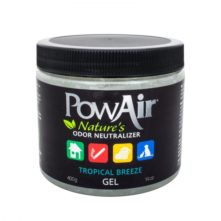 Solutie pentru neutralizarea mirosurilor de animale Powair Gel, tropical breeze, 400 g
