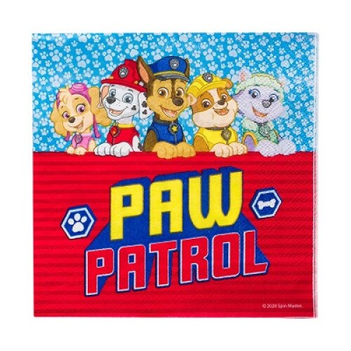 Set 12 servetele din hartie , model Patrula catelusilor