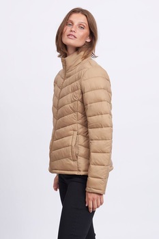 Vila, Geaca cu vatelina si aspect matlasat, Maro camel Vila, Geaca cu vatelina si aspect matlasat, Maro camel