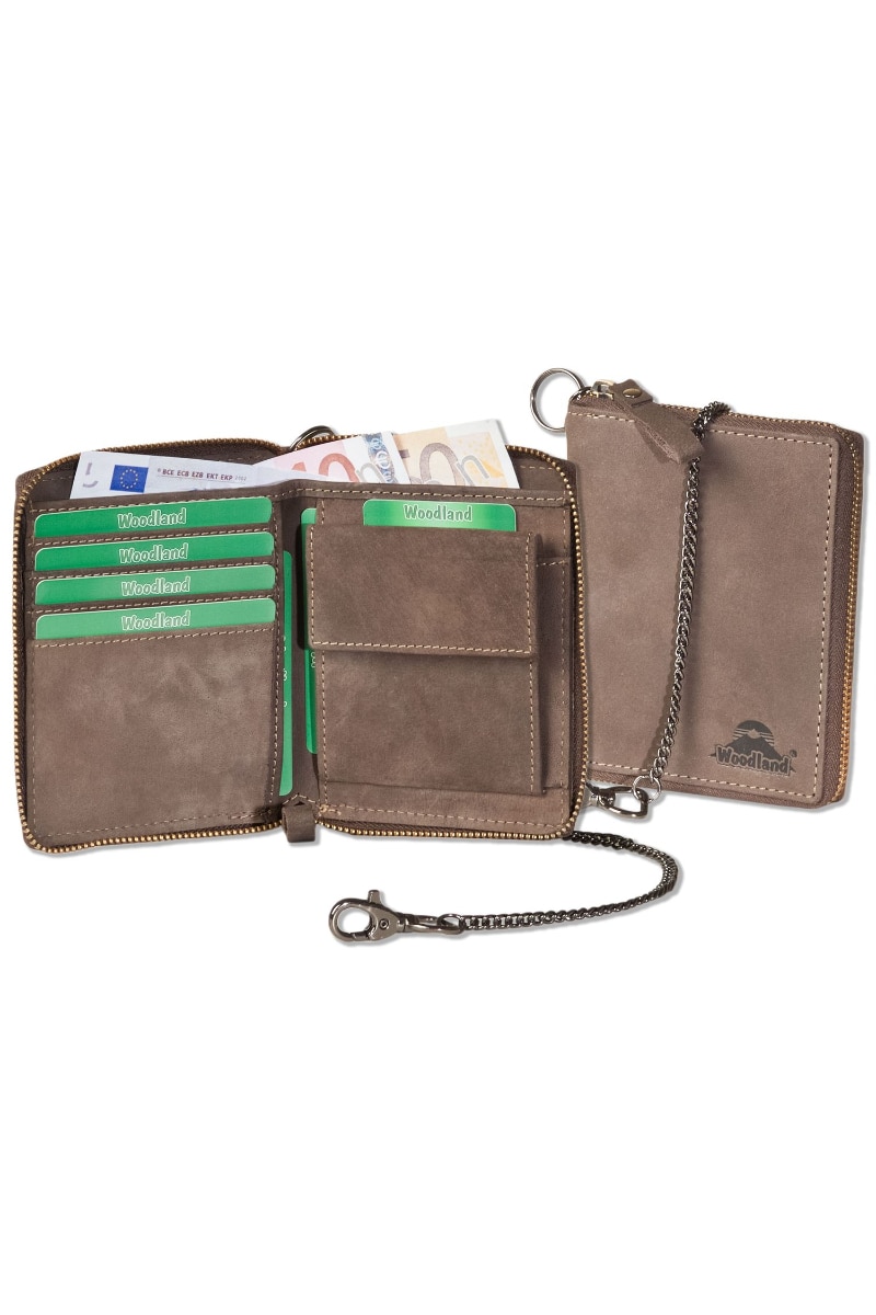 Portofel barbati, Woodland, Piele naturala de bivol, Maro