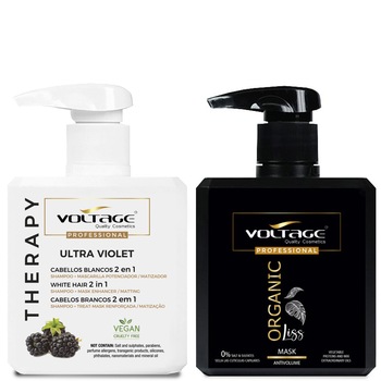 Set sampon si masca de par Voltage, 2 in 1, par alb, 500 ml Set sampon si masca de par Voltage, 2 in 1, par alb, 500 ml