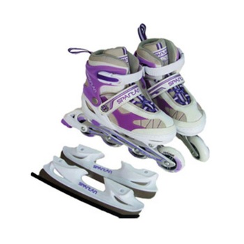 Role/patine SPARTAN, 2 in 1, marimea 34-37, alb/mov, reglabile, sarcina maxima 70 kg, sistem de inchidere MicroLock Role/patine SPARTAN, 2 in 1, marimea 34-37, alb/mov, reglabile, sarcina maxima 70 kg, sistem de inchidere MicroLock