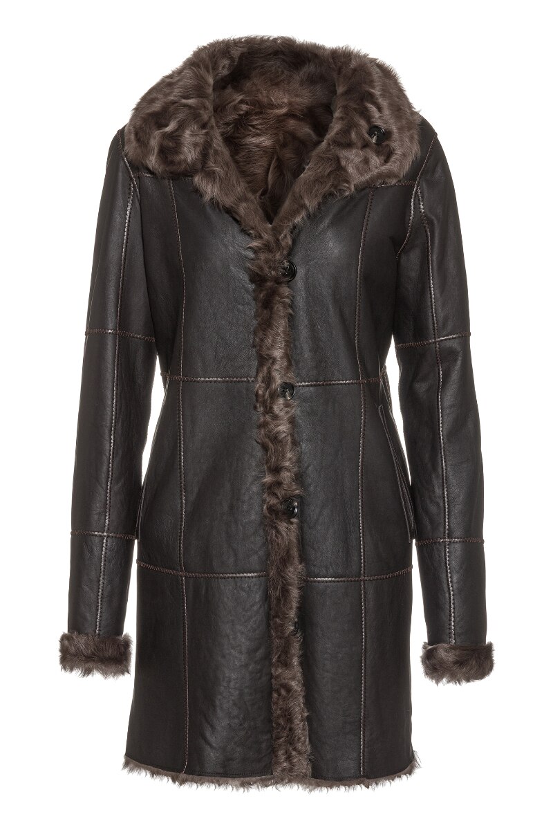 Palton piele Rosita CBL, Maro