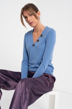 Vero Moda, Pulover cu decolteu in V Karis, Albastru lavanda Vero Moda, Pulover cu decolteu in V Karis, Albastru lavanda