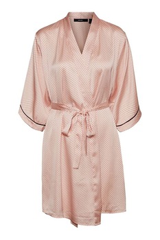 Vero Moda, Halat din satin cu cordon, Piersica, M Vero Moda, Halat din satin cu cordon, Piersica, M