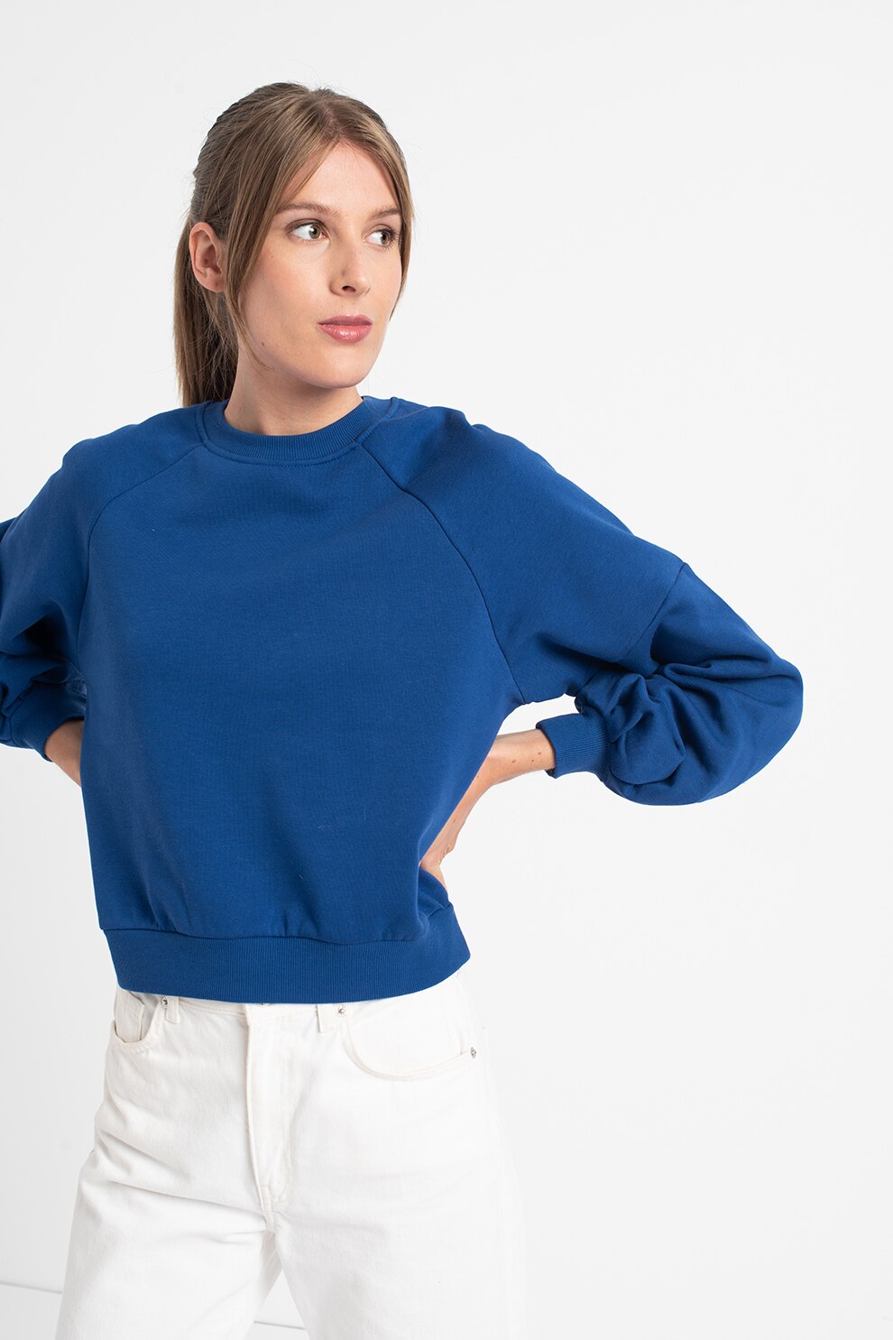 Vero Moda, Bluza sport cu maneci raglan Venus, Albastru