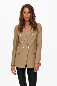 Only, Sacou cu doua randuri de nasturi Corinna, Cafeniu, M Only, Sacou cu doua randuri de nasturi Corinna, Cafeniu, M