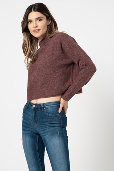 Only, Pulover cu model crop Karinna, Violet prafuit Only, Pulover cu model crop Karinna, Violet prafuit