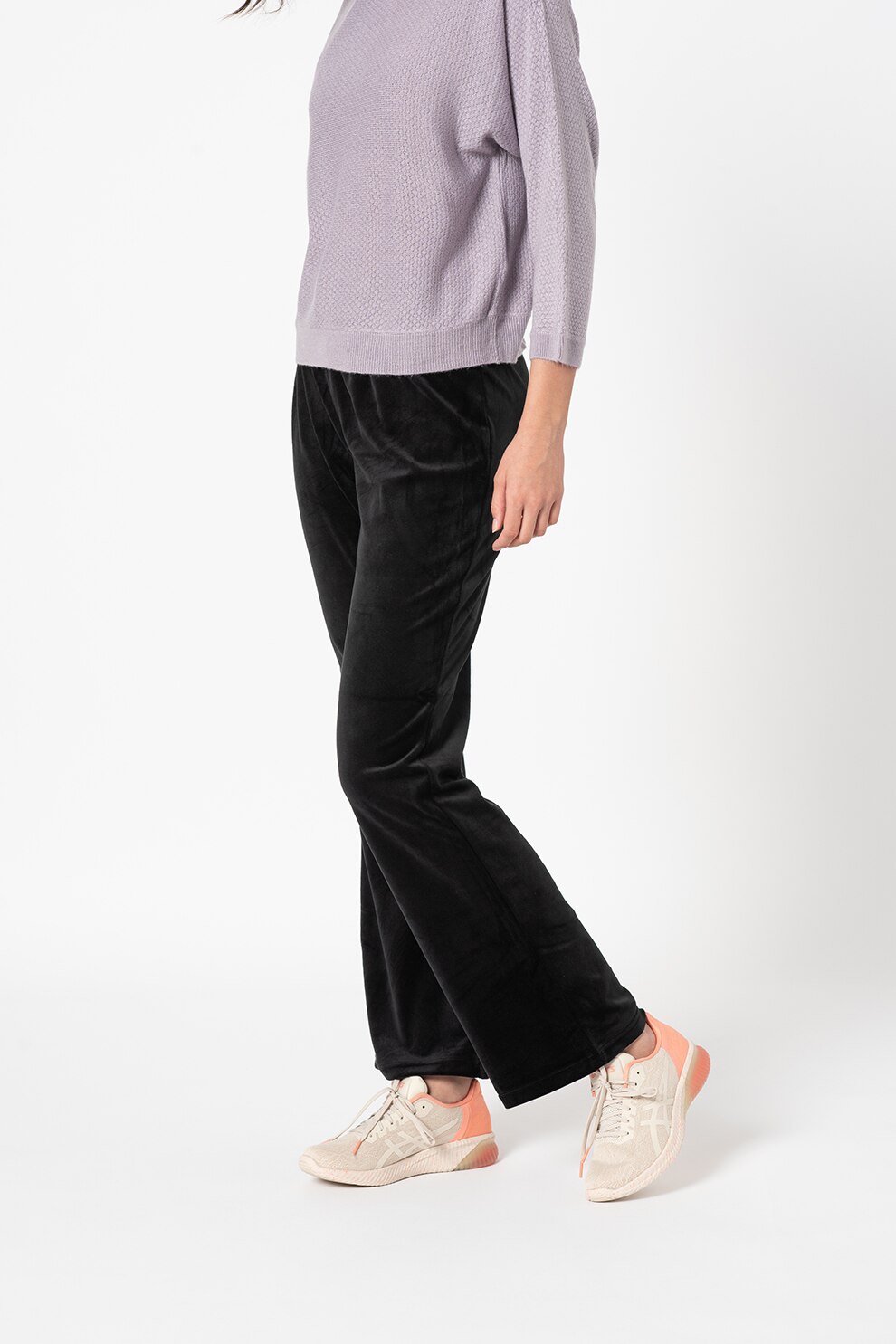 Only, Pantaloni sport cu aspect catifelat Laya, Negru