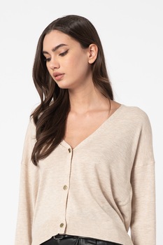 Only, Cardigan cu decolteu in V Alona, Maro nisip Only, Cardigan cu decolteu in V Alona, Maro nisip