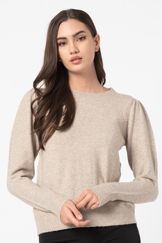 JdY, Pulover cu decolteu la baza gatului Brilliant, Maro nisip JdY, Pulover cu decolteu la baza gatului Brilliant, Maro nisip