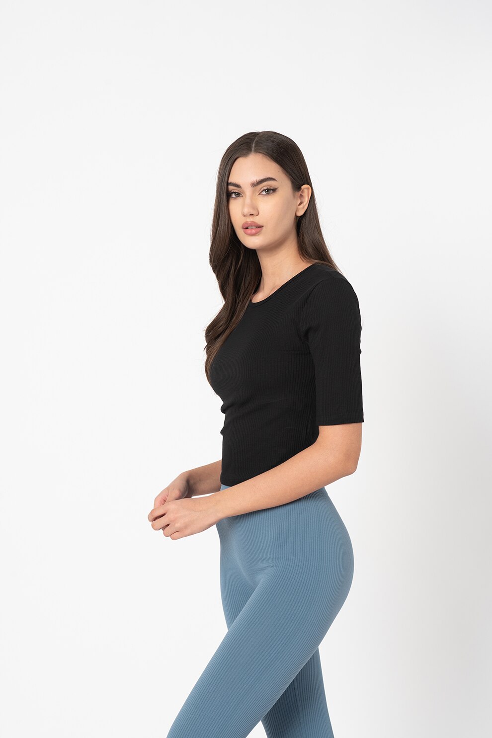 Only, Bluza din bumbac cu aspect striat Simple, Negru