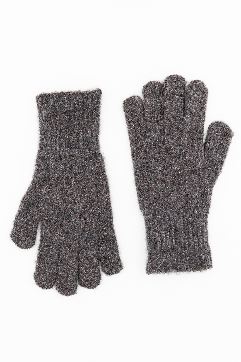 Only, Manusi din tricot cu insertii cu fire stralucitoare, Negru stins