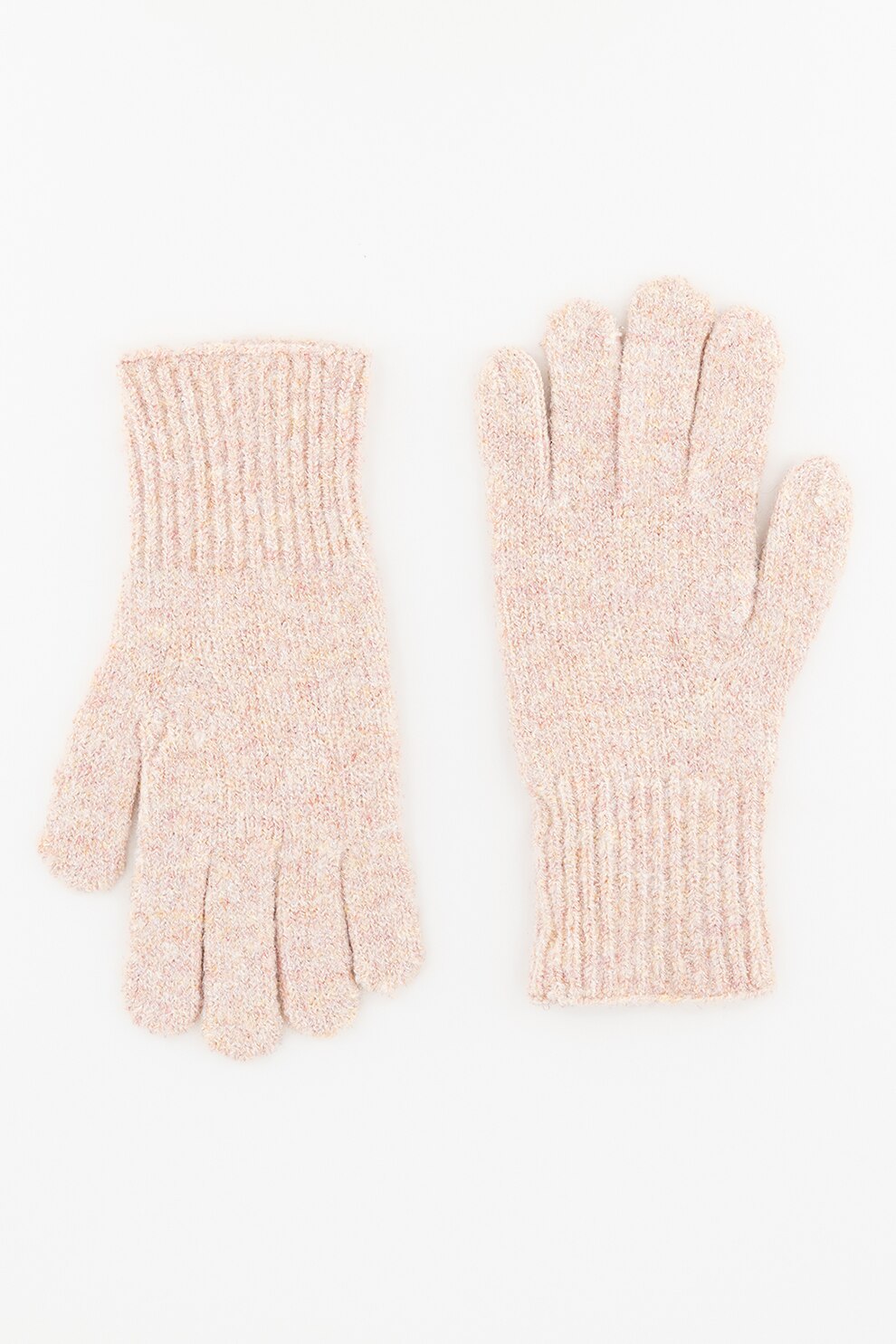 Only, Manusi din tricot cu insertii cu fire stralucitoare, Roz melange