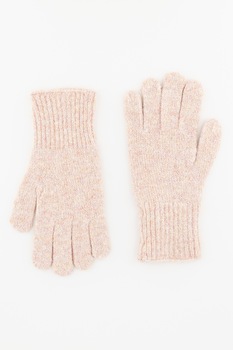 Only, Manusi din tricot cu insertii cu fire stralucitoare, Roz melange Only, Manusi din tricot cu insertii cu fire stralucitoare, Roz melange