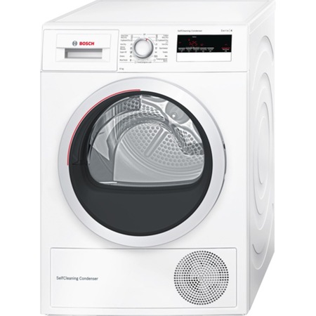 Uscator de rufe cu condensare Bosch WTM85250BY, 8 kg, Pompa de caldura, Clasa A++, Alb