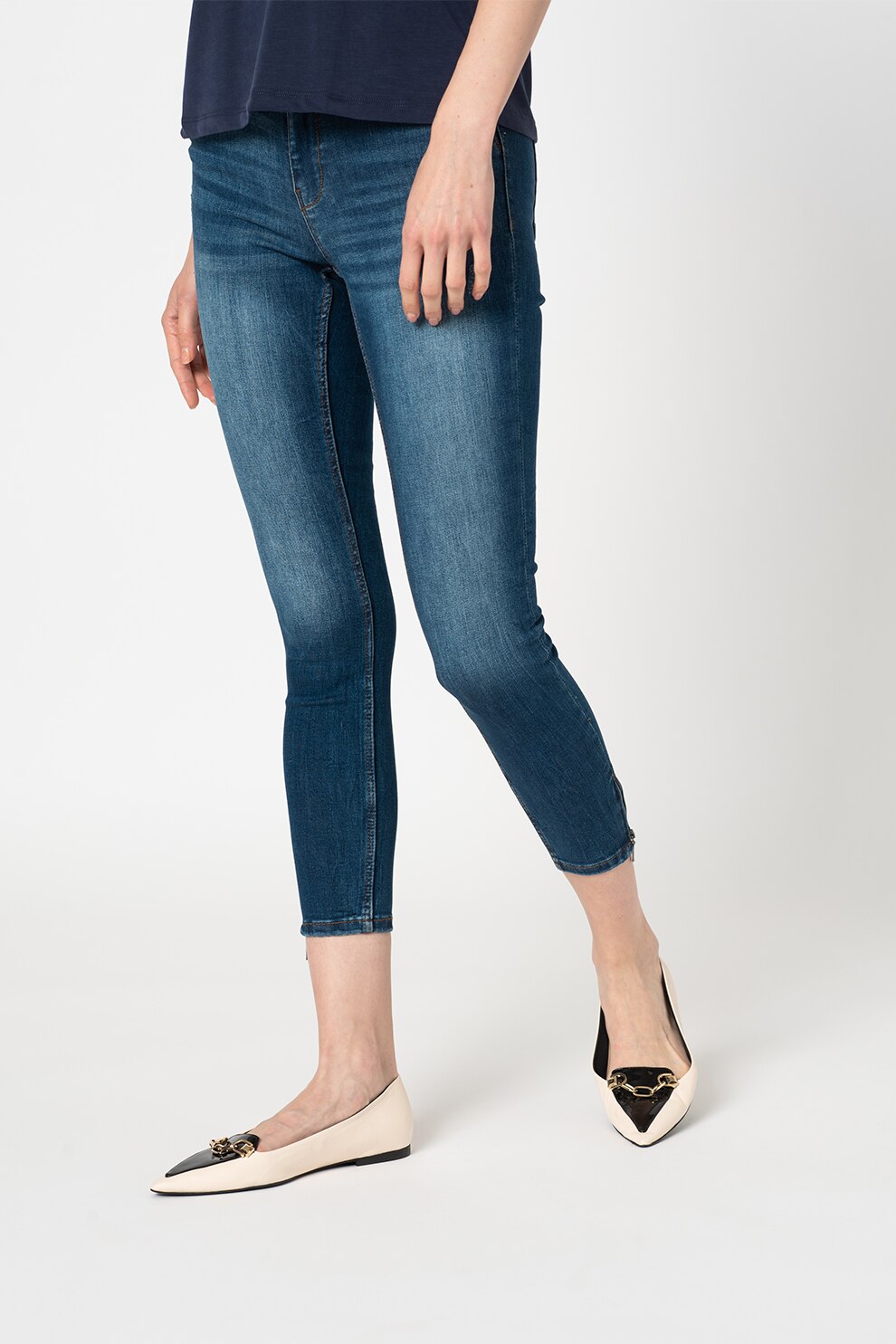 Only, Blugi skinny cu 5 buzunare Kendell, Albastru inchis