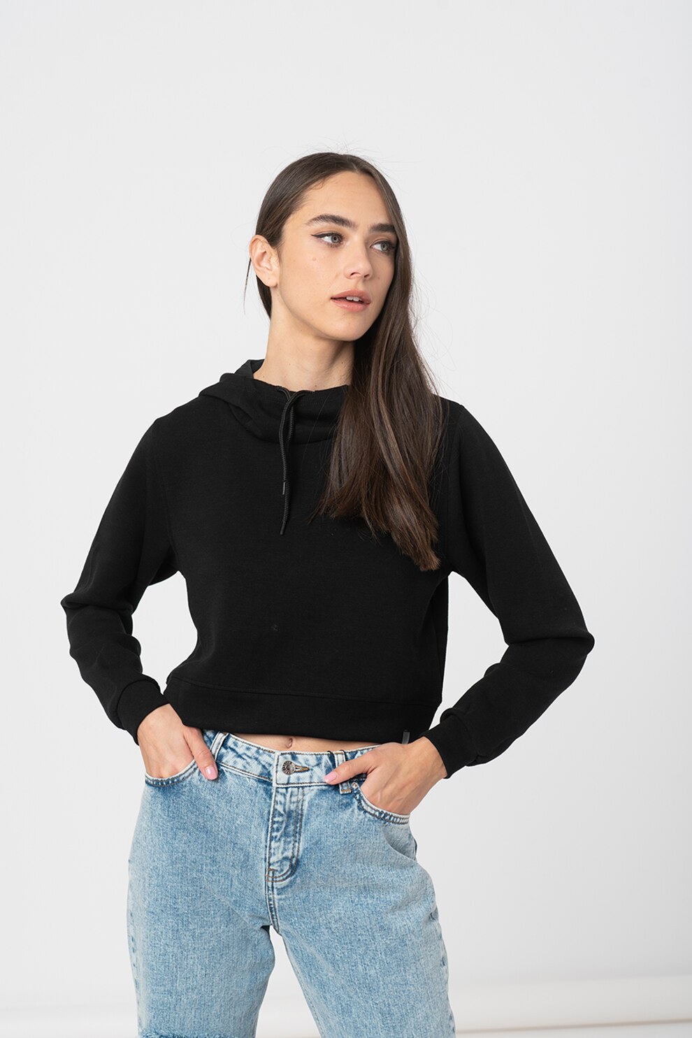 Only Play, Hanorac crop Dess, Negru