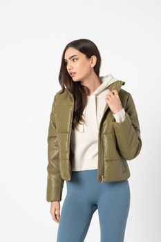 JdY, Jacheta de piele ecologica cu vatelina Trixie, Verde militar JdY, Jacheta de piele ecologica cu vatelina Trixie, Verde militar