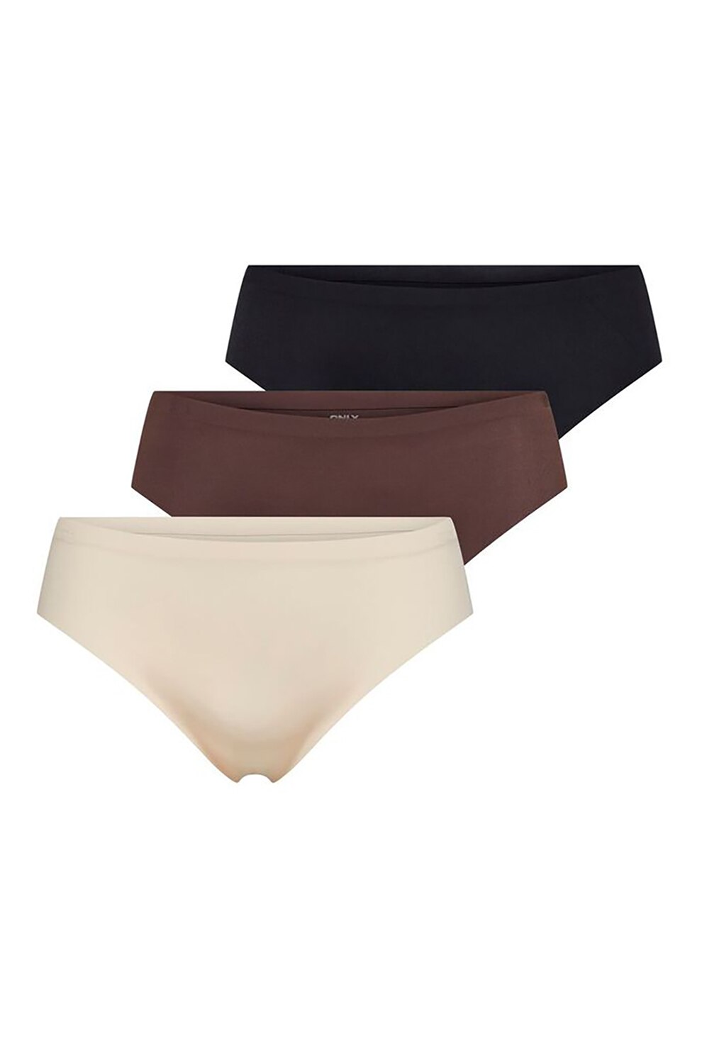 Only, Set de chiloti brazilieni - 3 perechi, Maro/Alb fildes