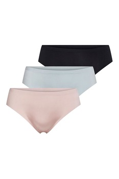 Only, Set de chiloti brazilieni - 3 perechi, negru, albastru pastel, roz pastel Only, Set de chiloti brazilieni - 3 perechi, negru, albastru pastel, roz pastel