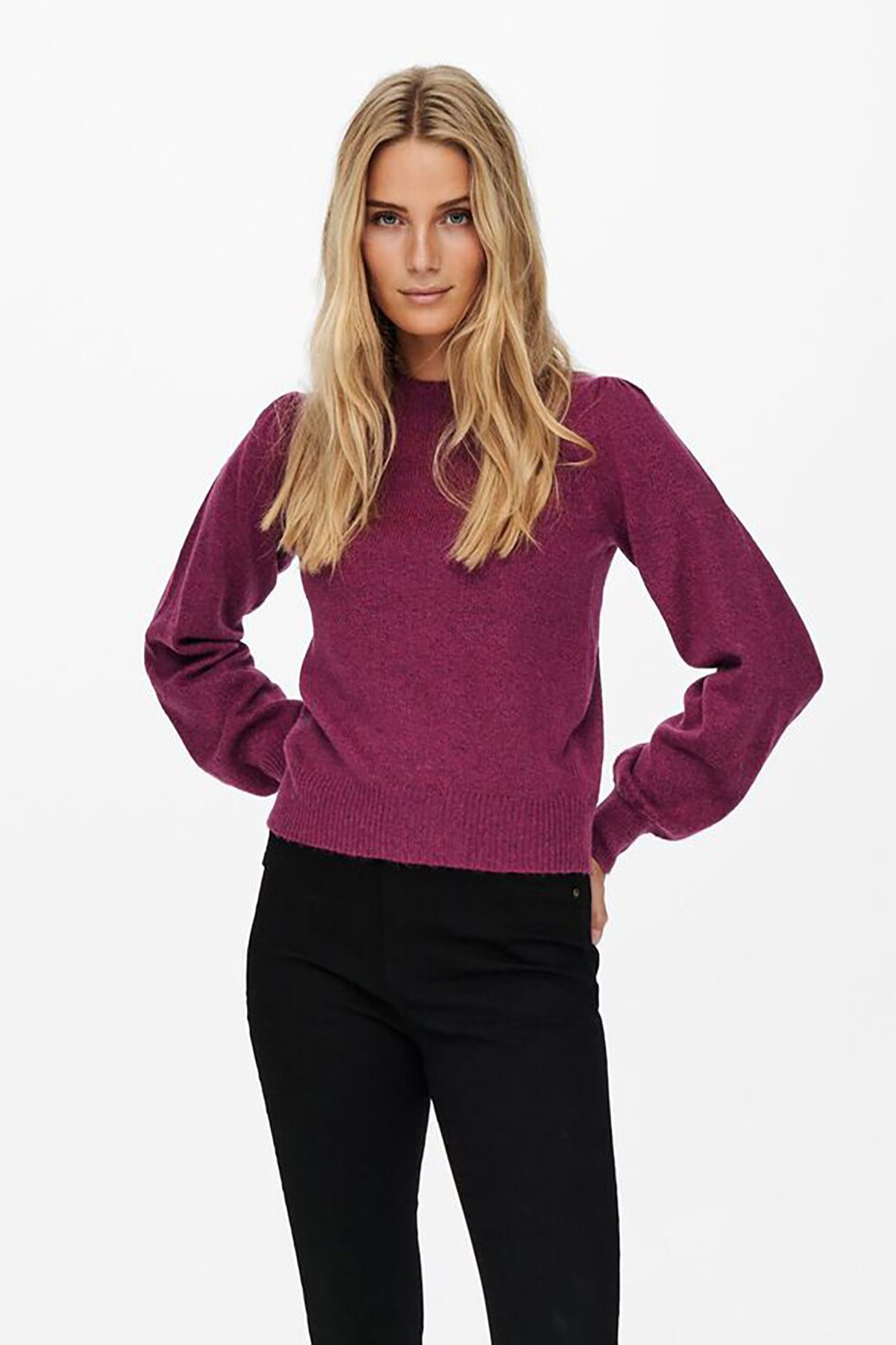 JdY, Pulover cu margini striate, Roz fandango