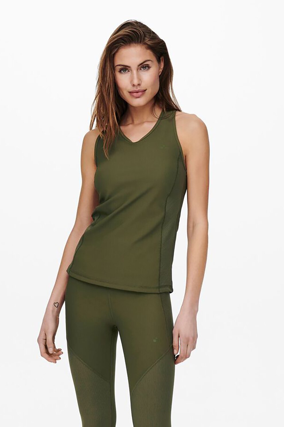 Only Play, Top cu spate decupat Jana, Verde militar