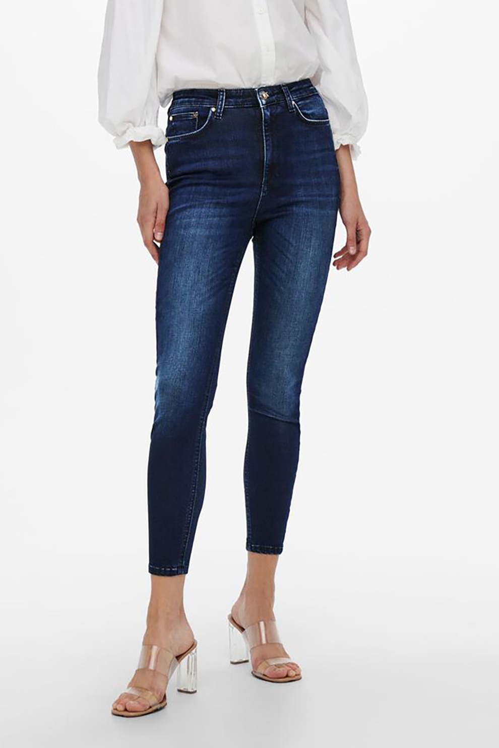 Only, Blugi crop skinny, Albastru inchis