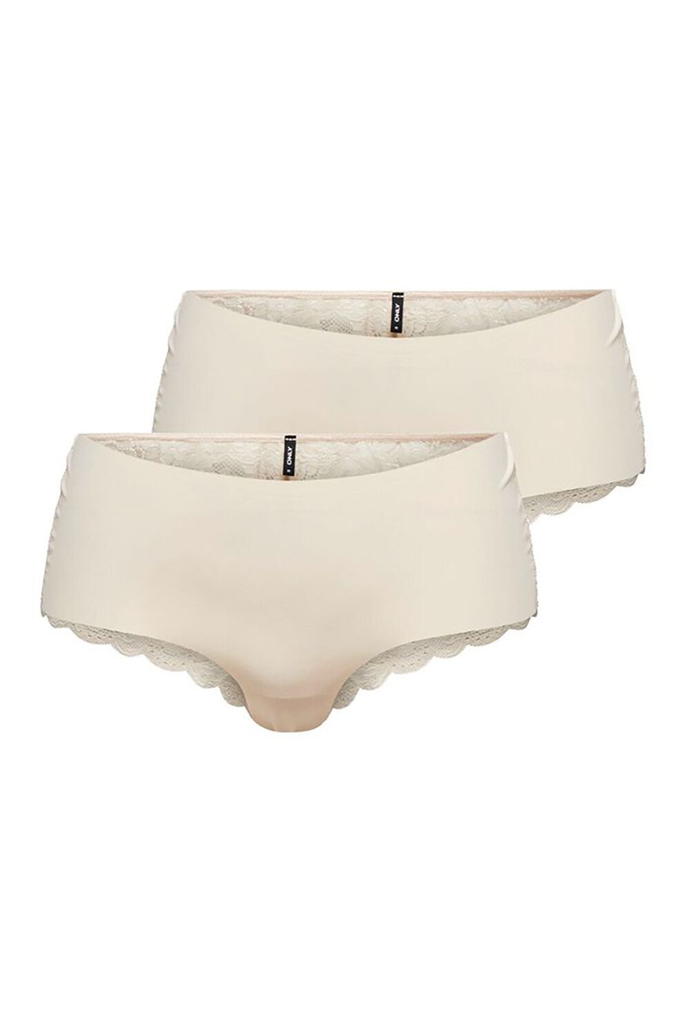 Only, Set de chiloti hipster cu spate din dantela - 2 perechi, Alb fildes