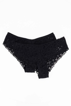 Only, Set de chiloti cu dantela Lucy - 2 perechi, Negru, S Only, Set de chiloti cu dantela Lucy - 2 perechi, Negru, S