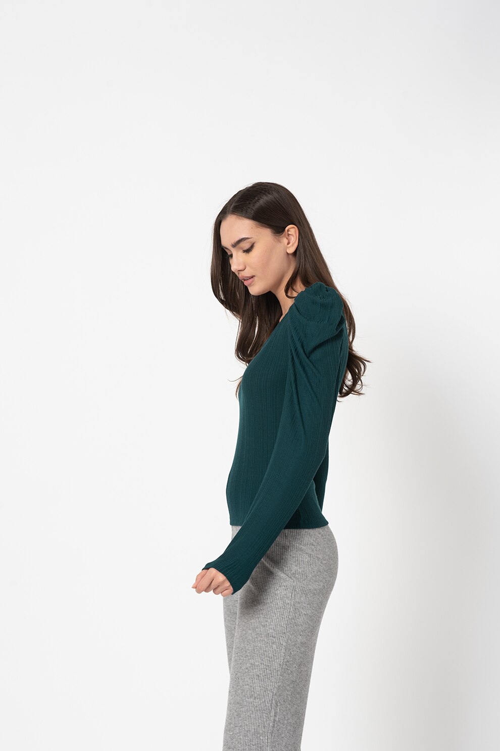 JdY, Pulover cu maneci bufante, Verde englez