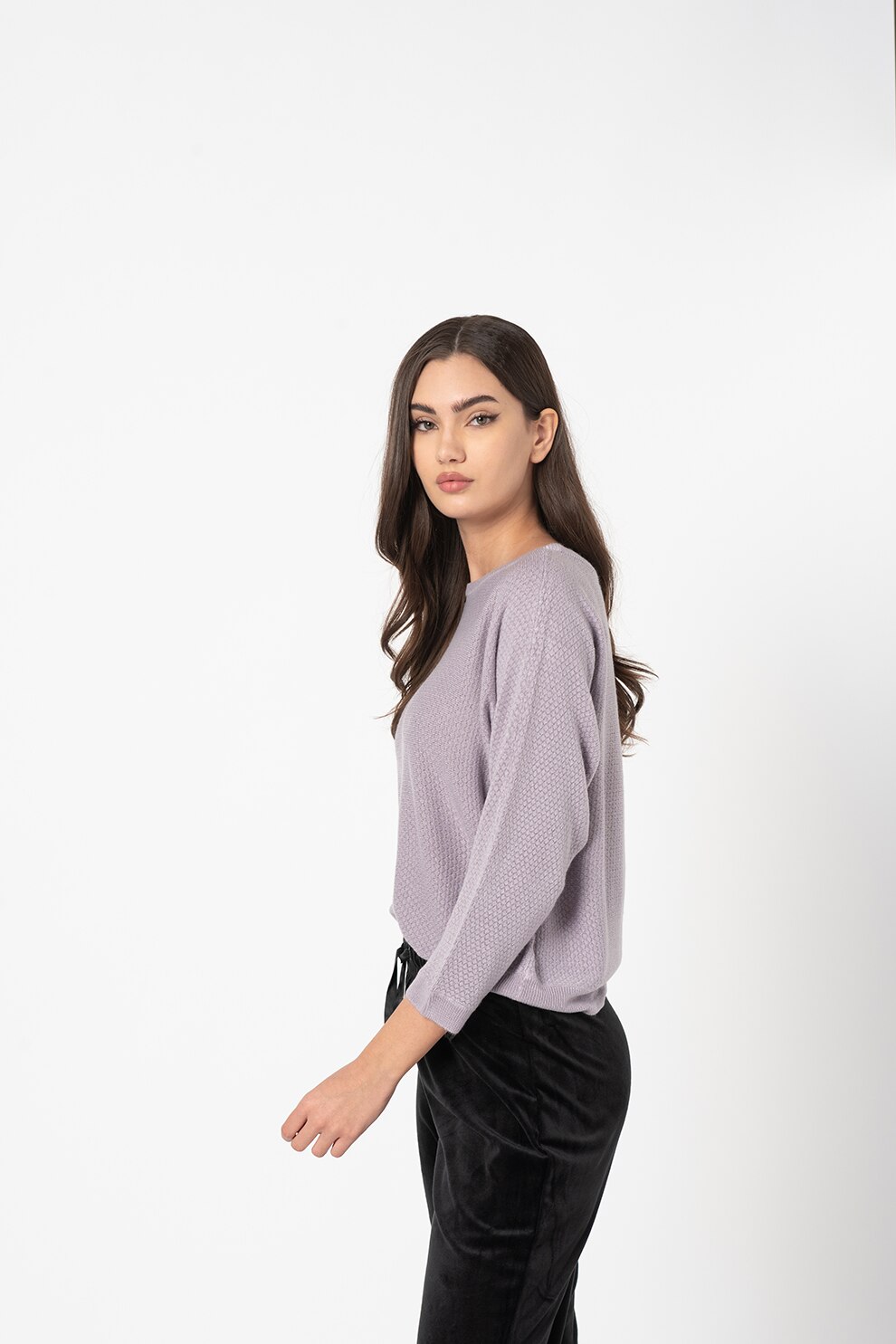 JdY, Pulover cu maneci 3/4 Fika, Albastru lavanda