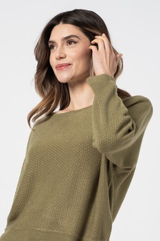 JdY, Pulover cu maneci 3/4 Fika, Verde olive JdY, Pulover cu maneci 3/4 Fika, Verde olive