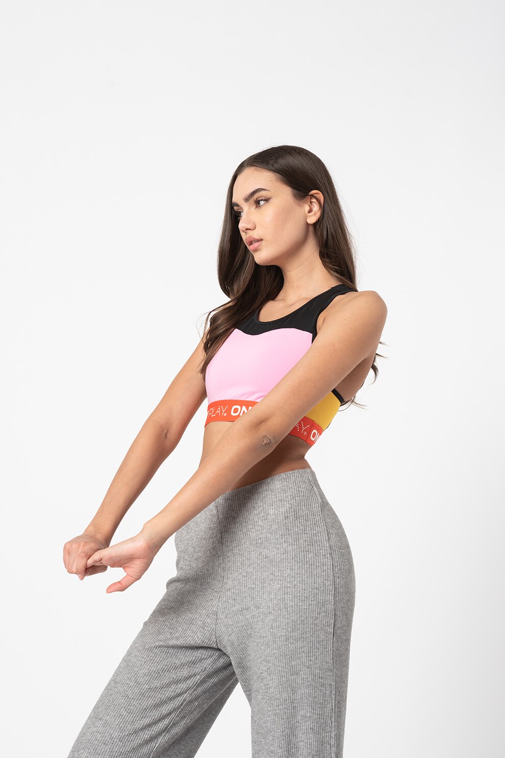 Only Play, Sutien sport colorblock Agne, Multicolora
