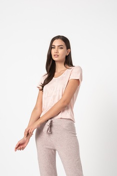 Only Play, Tricou cu imprimeu geometric, pentru antrenament Jue, Roz pastel Only Play, Tricou cu imprimeu geometric, pentru antrenament Jue, Roz pastel