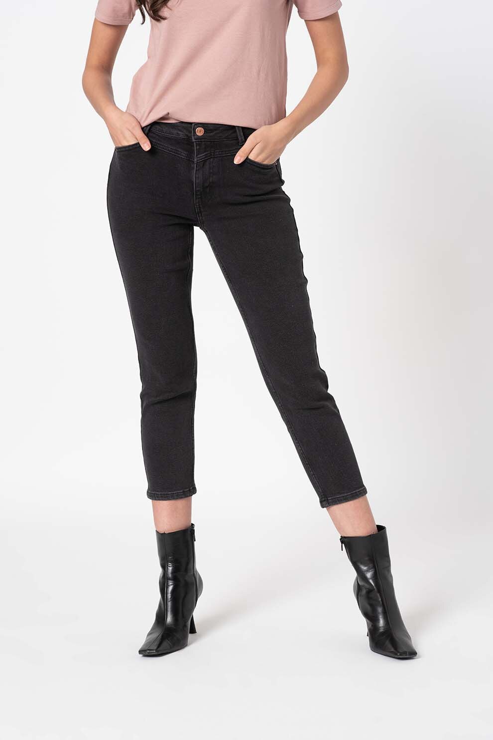 Only, Blugi crop Erica, Negru stins