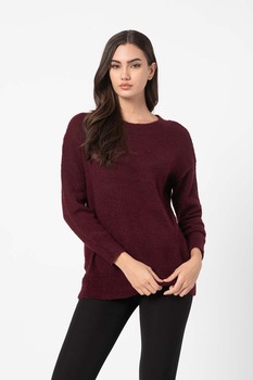 JdY, Pulover cu decolteu la baza gatului cu maneci cazute Alessi, Violet tyrian JdY, Pulover cu decolteu la baza gatului cu maneci cazute Alessi, Violet tyrian