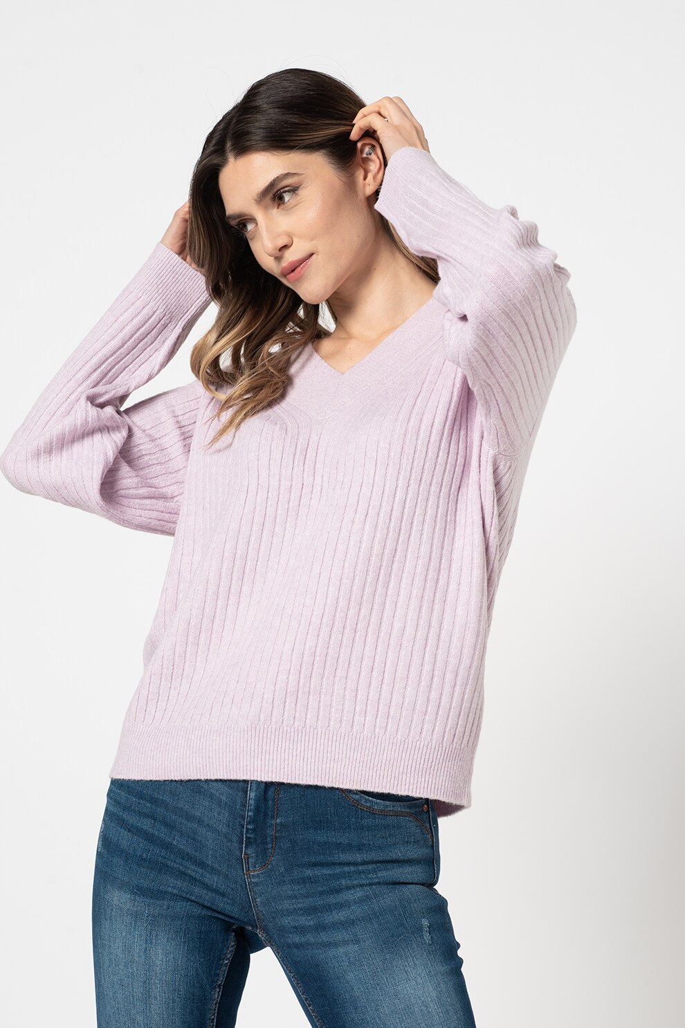 Only, Pulover cu aspect striat Cari, Lila