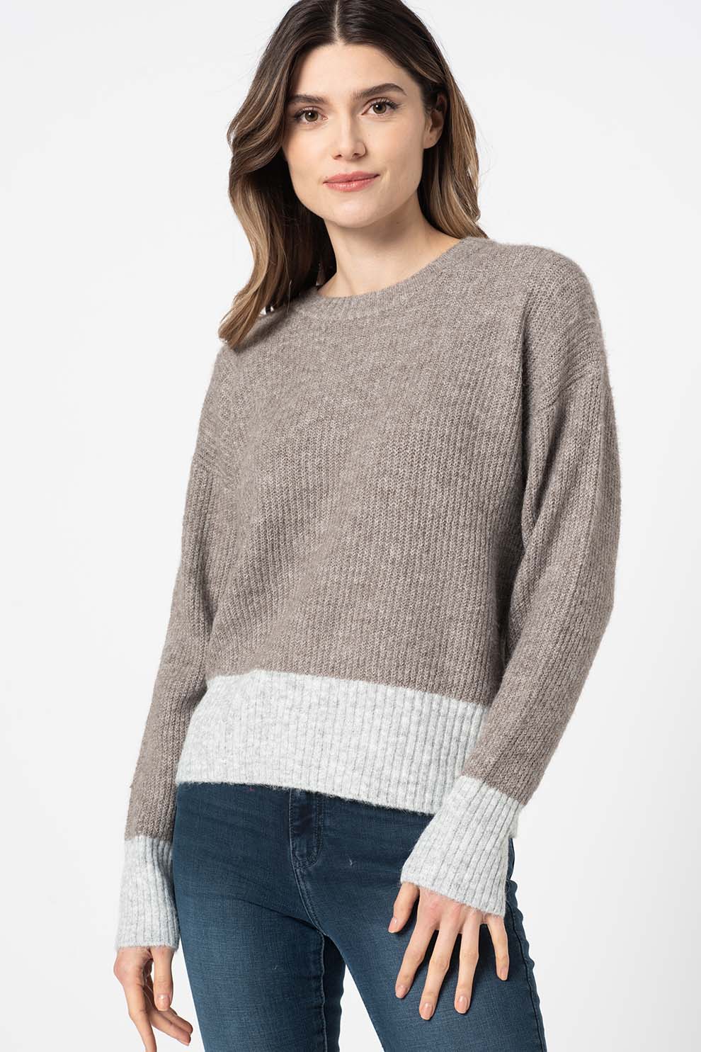 JdY, Pulover cu aspect contrastant Huston, Gri, S