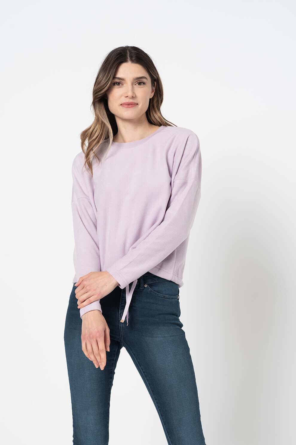 Only, Bluza sport de fleece cu maneci cazute Karo, Lila