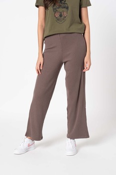 JdY, Pantaloni evazati cu aspect striat Eskild, Taupe JdY, Pantaloni evazati cu aspect striat Eskild, Taupe