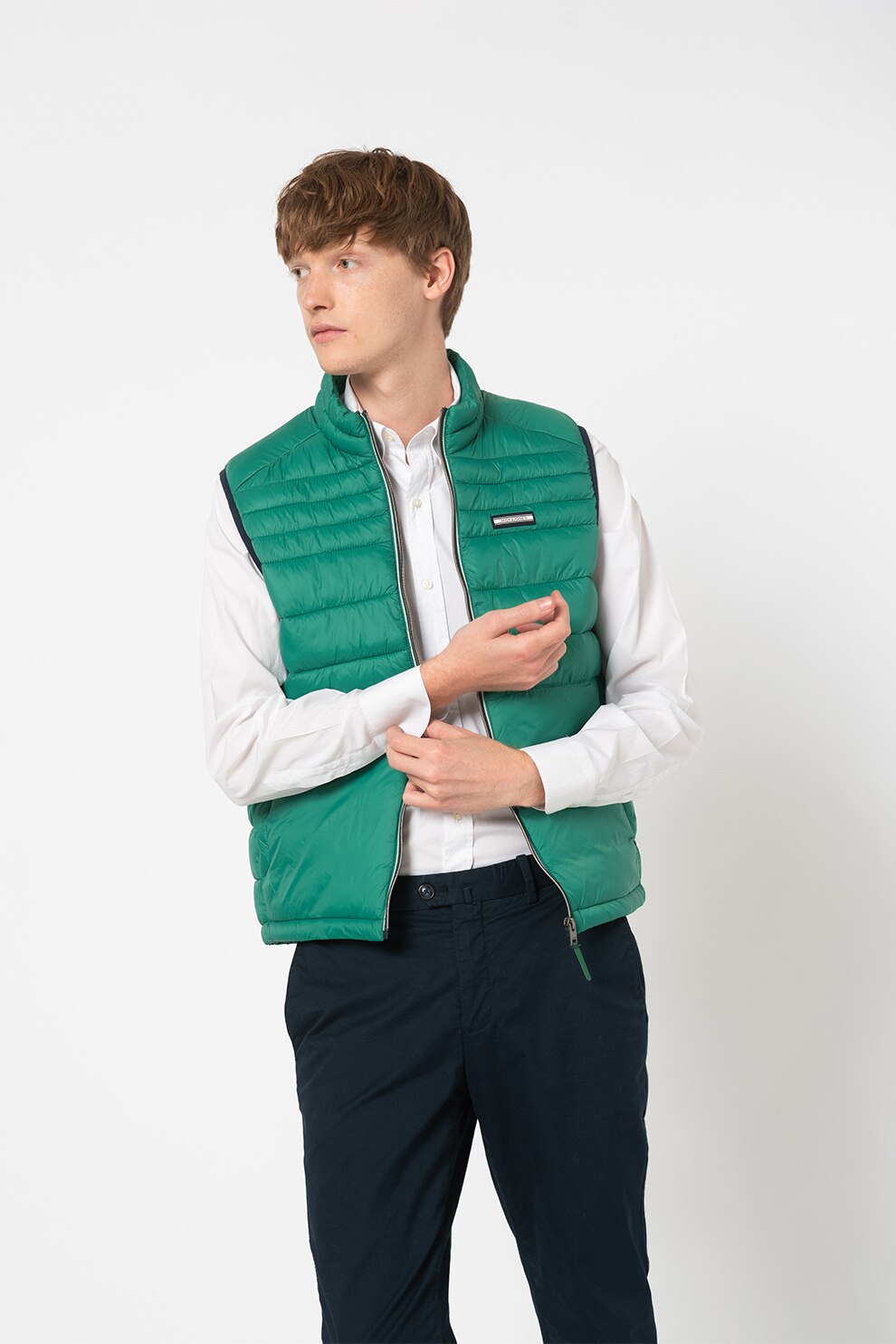Jack&Jones, Vesta cu vatelina si design matlasat Ace, Verde