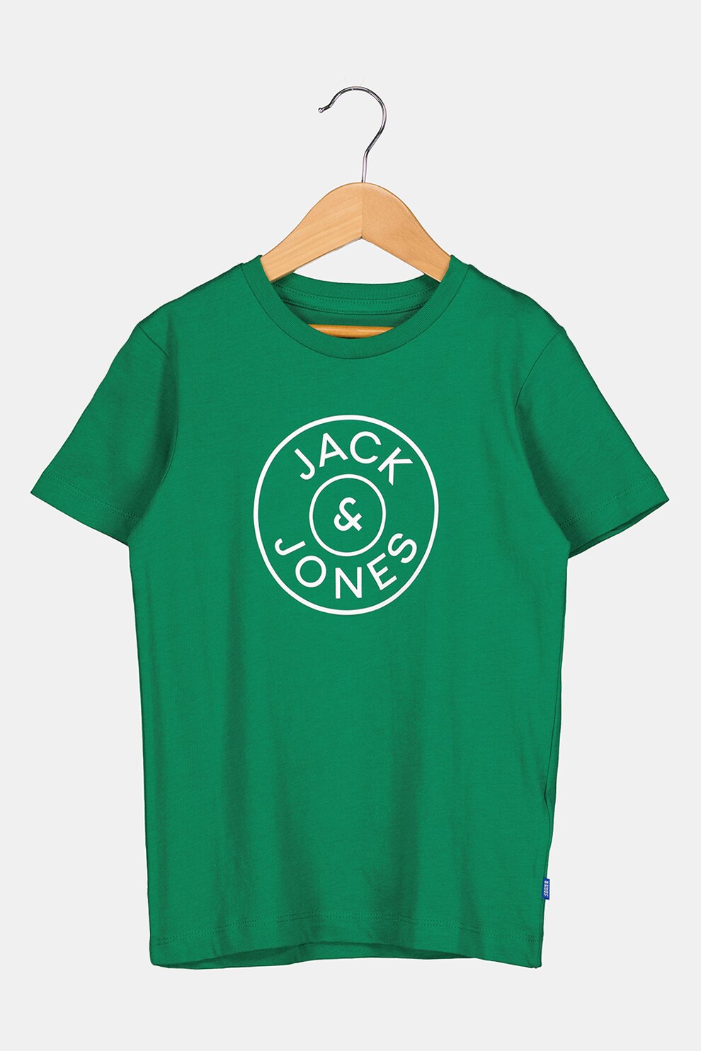 Jack&Jones,Tricou cu imprimeu logo si decolteu la baza gatului, Verde