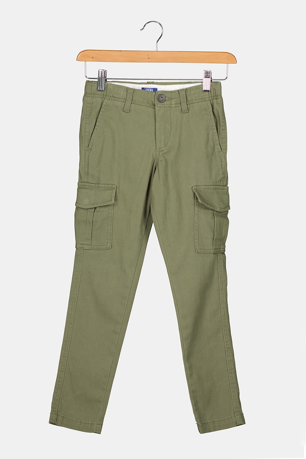 Jack&Jones, Pantaloni cargo din amestec de bumbac, Verde oliv