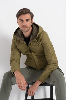 Jack&Jones, Geaca usoara matlasata cu gluga Brink, Verde oliv Jack&Jones, Geaca usoara matlasata cu gluga Brink, Verde oliv