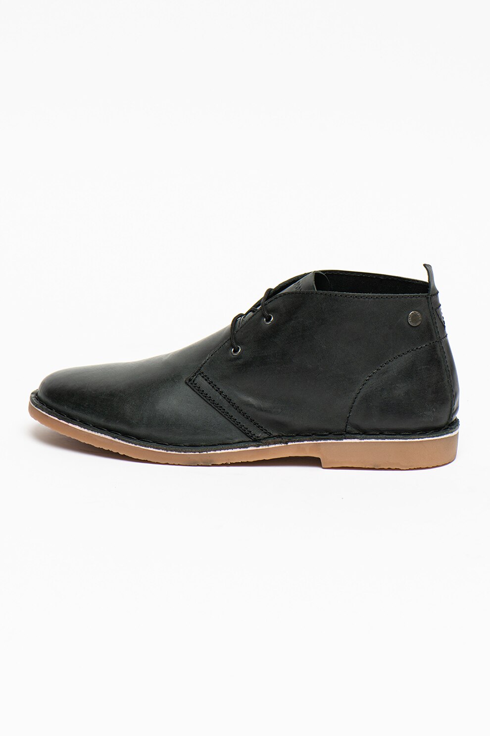 Jack&Jones, Ghete Chukka de piele Bravo, Gri antracit/Gri