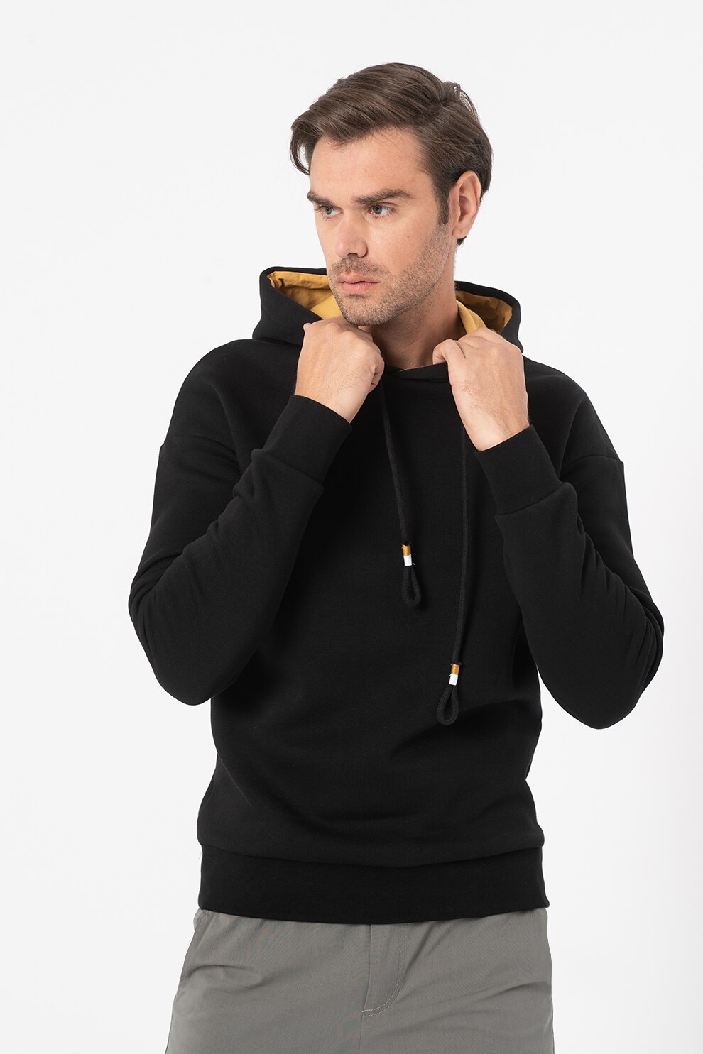 Jack&Jones, Hanorac cu imprimeu text Poul, Negru